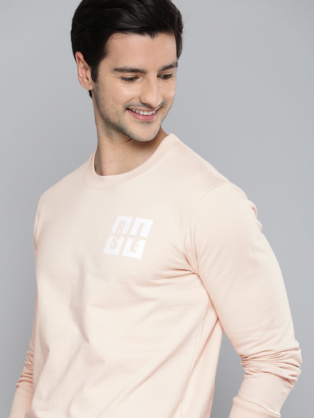 

HERE&NOW Men Pink Printed Sweatshirt