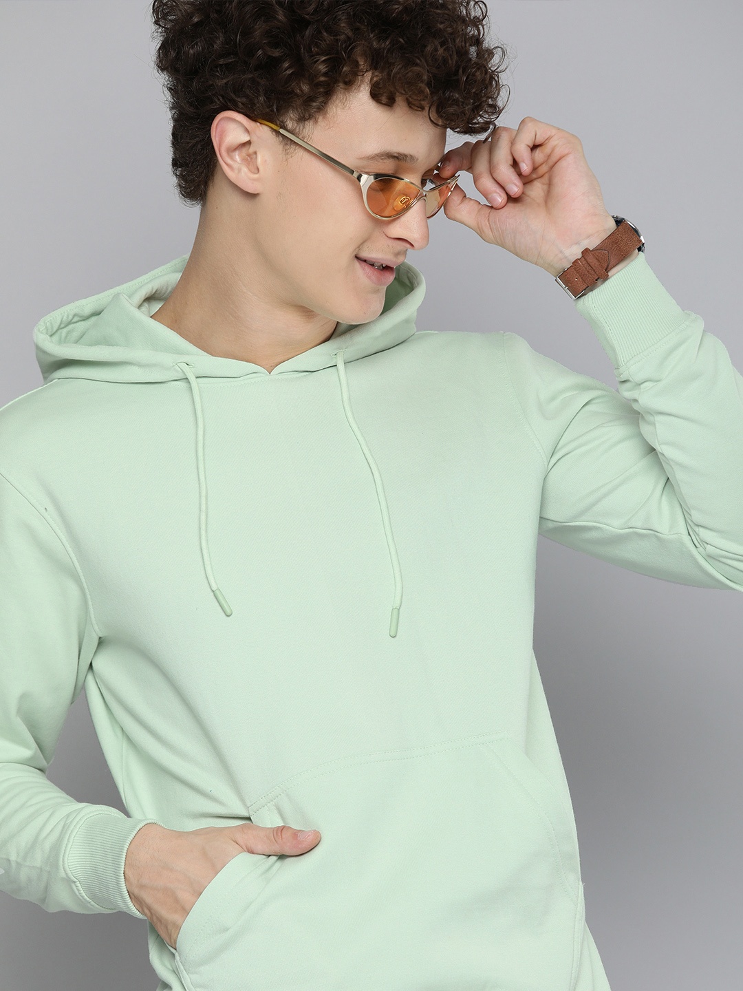 

HERE&NOW Men Blue Hooded Sweatshirt