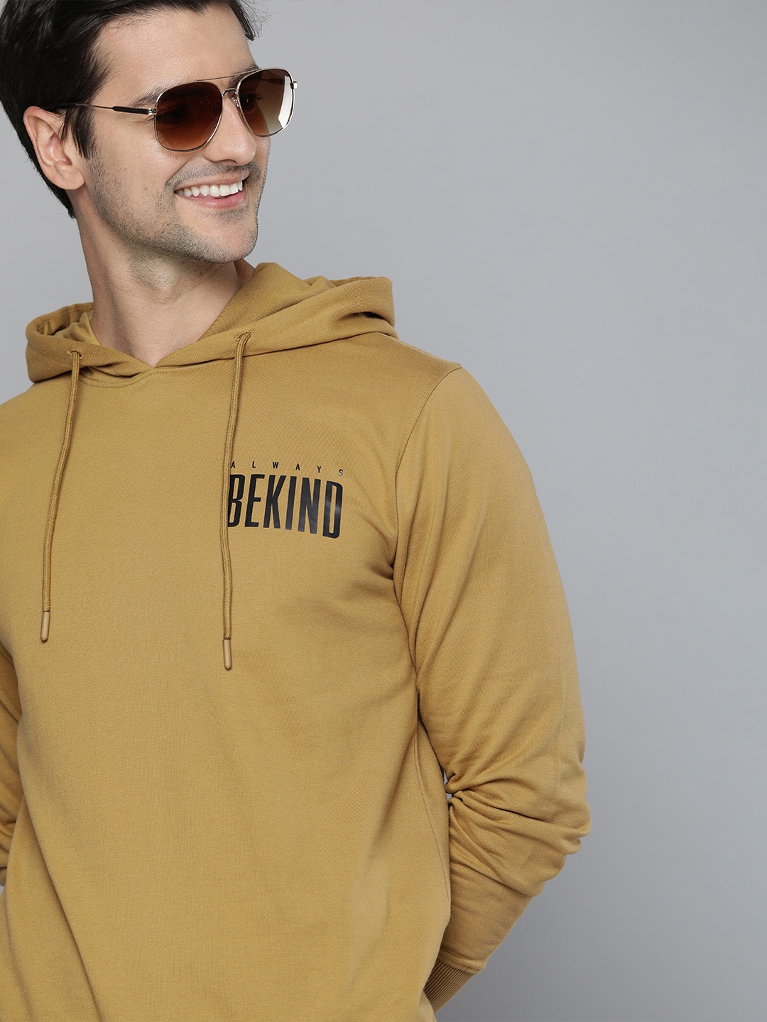 

HERE&NOW Men Brown Hooded Sweatshirt