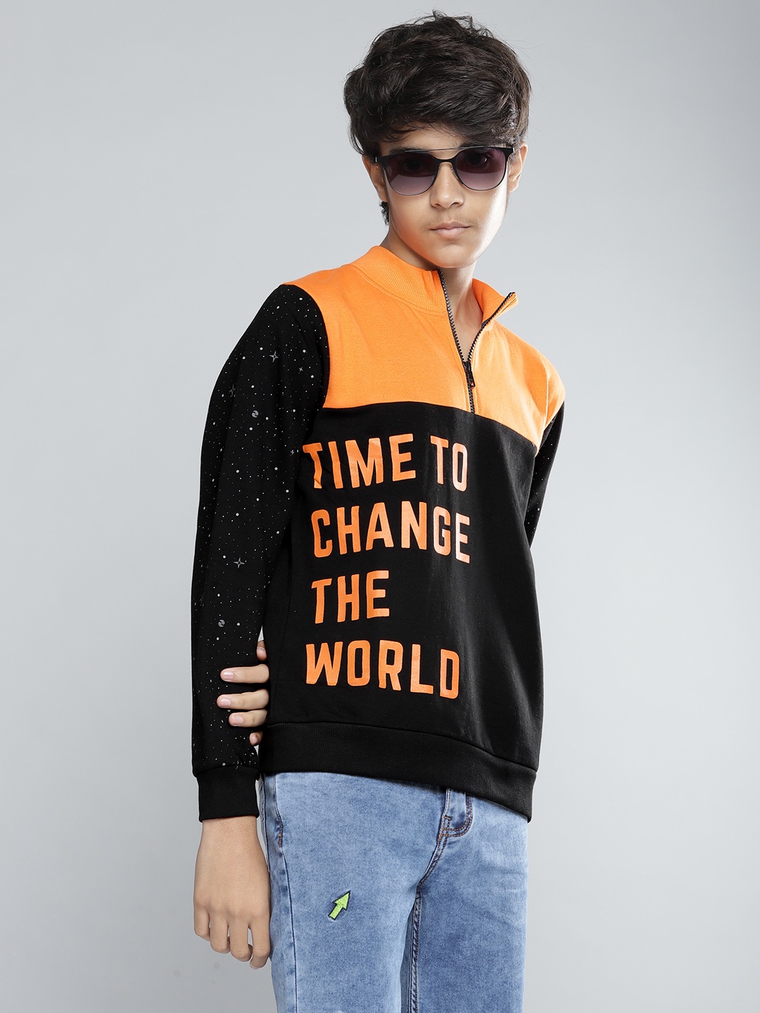 

YK Star Wars Boys Orange & Black Printed Sweatshirt