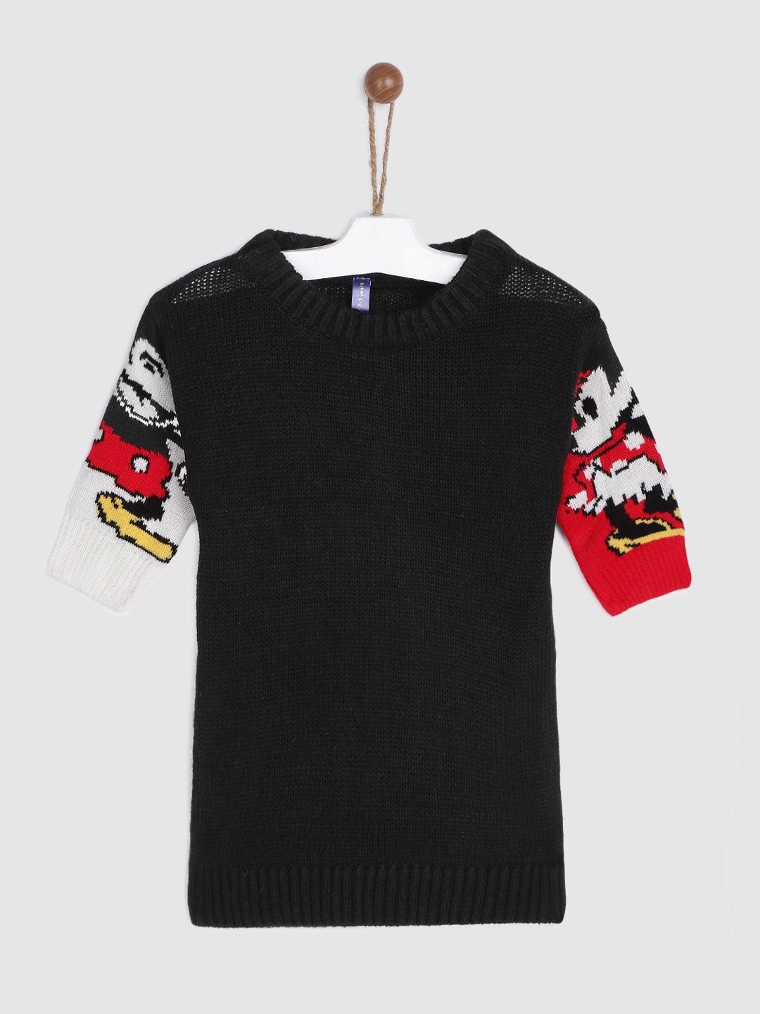 

YK Disney Girls Black Pure Acrylic Pullover