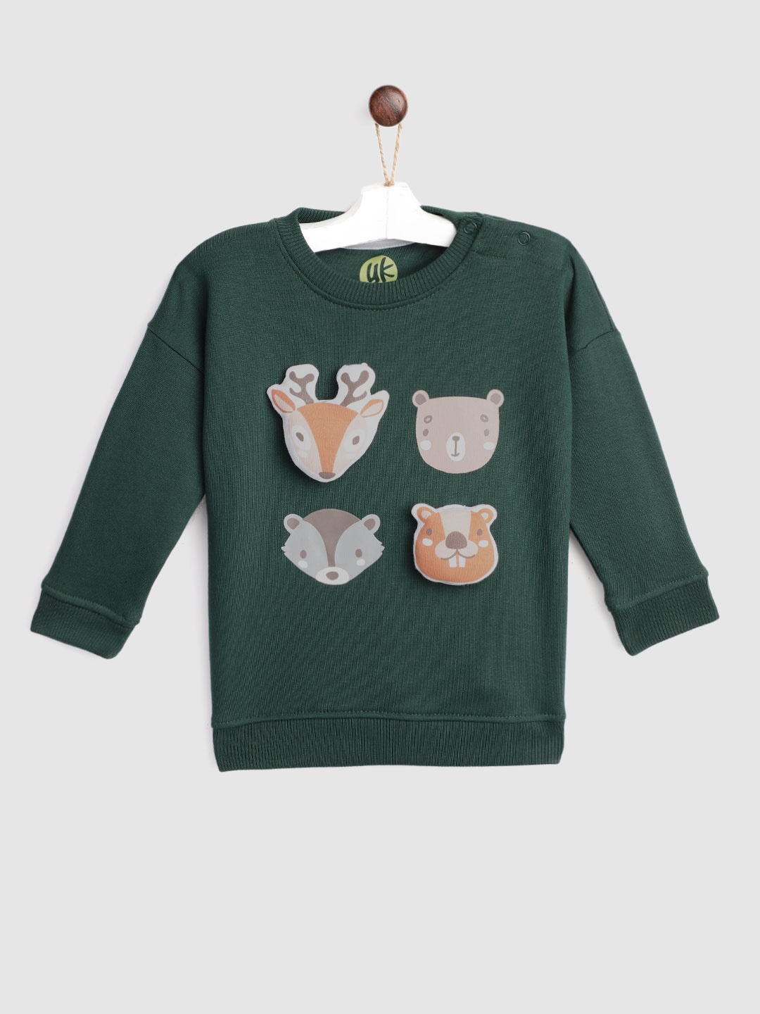 

YK Infant Boys Green Printed & Applique Sweatshirt