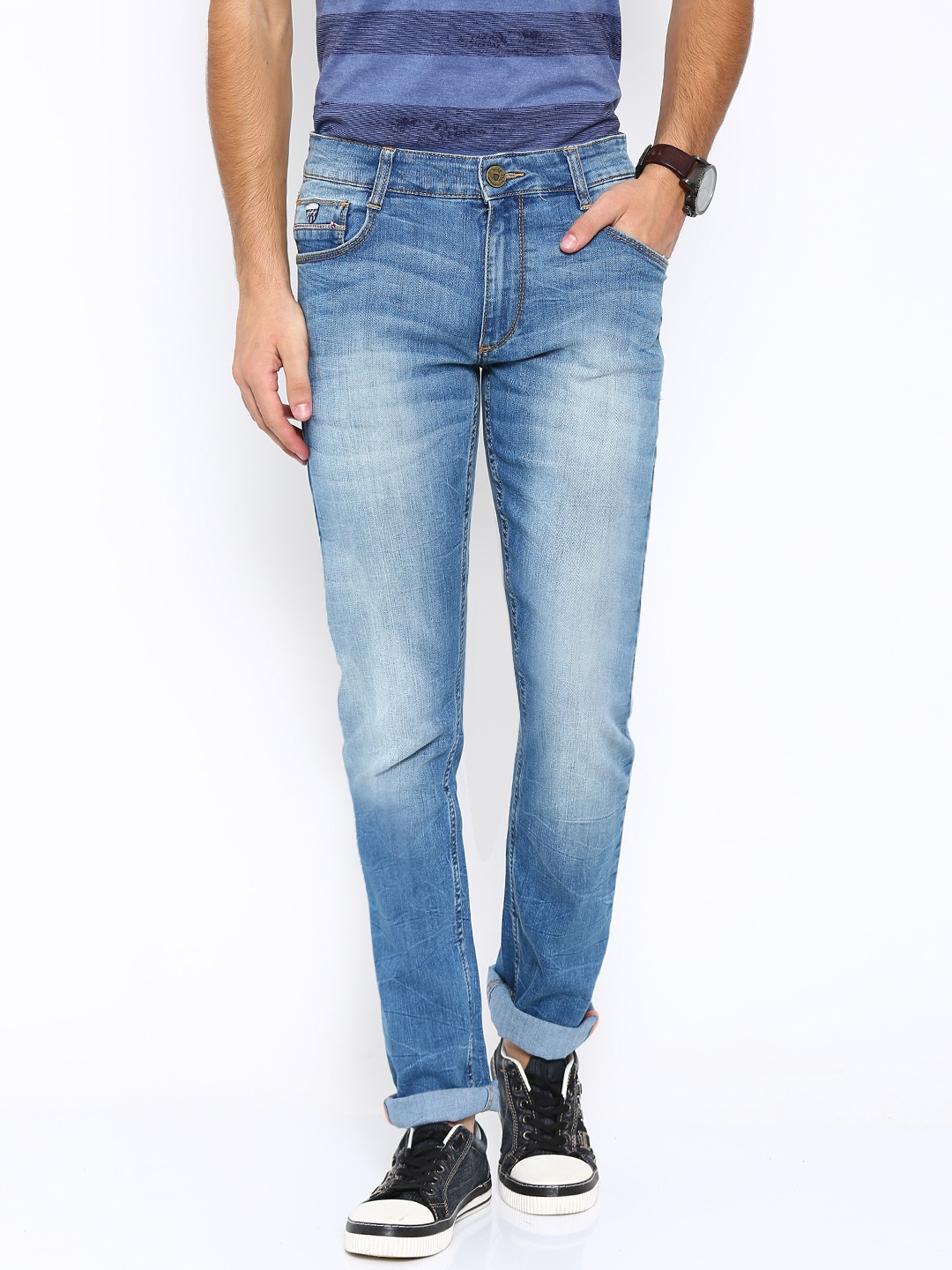 

John Players Blue Skinny Fit Low-Rise Jeans