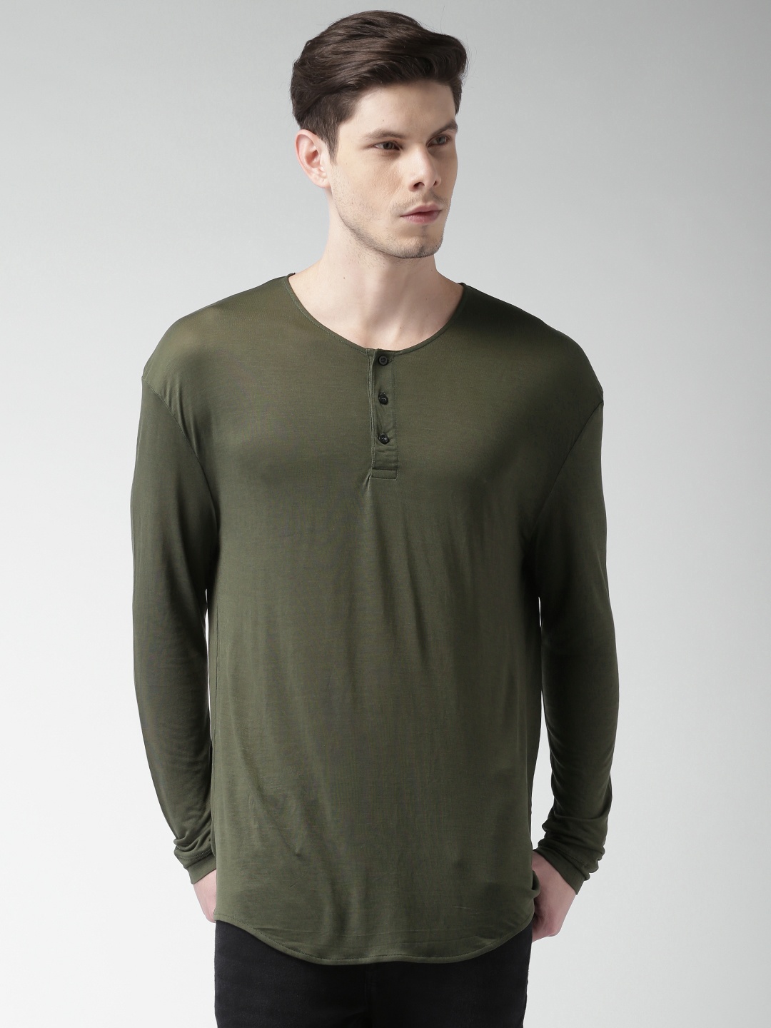 

SELECTED Green Henley T-shirt