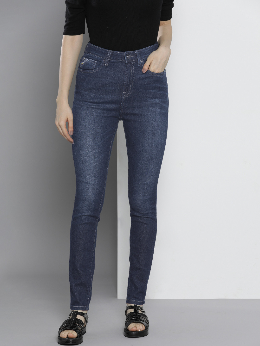 

Nautica Women Blue Skinny Fit High-Rise Light Fade Stretchable Jeans