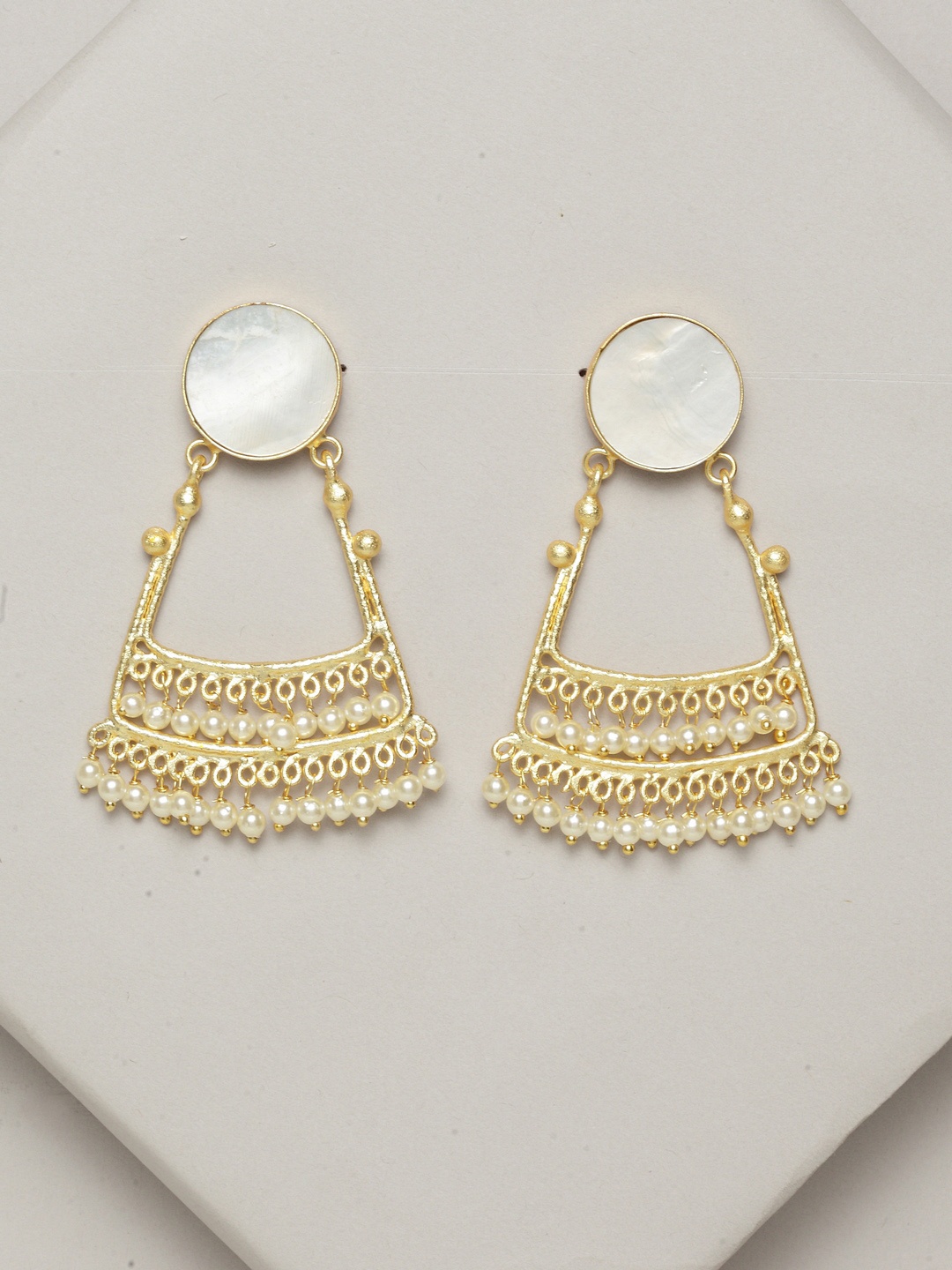 

PANASH Gold-Plated Contemporary Drop Earrings