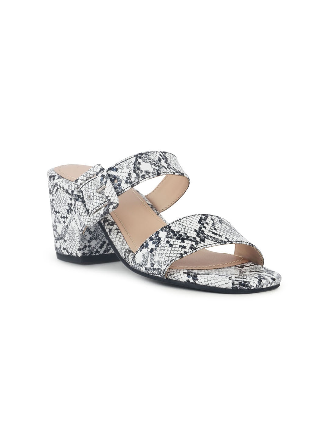 

London Rag Women White & Black Printed Heel Sandal