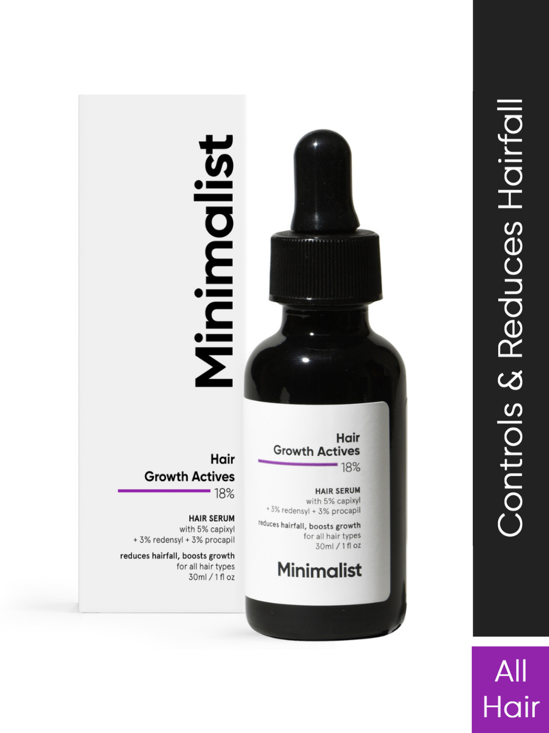 

Minimalist 18% Hair Growth Actives Hair Serum - 30 ml, Black