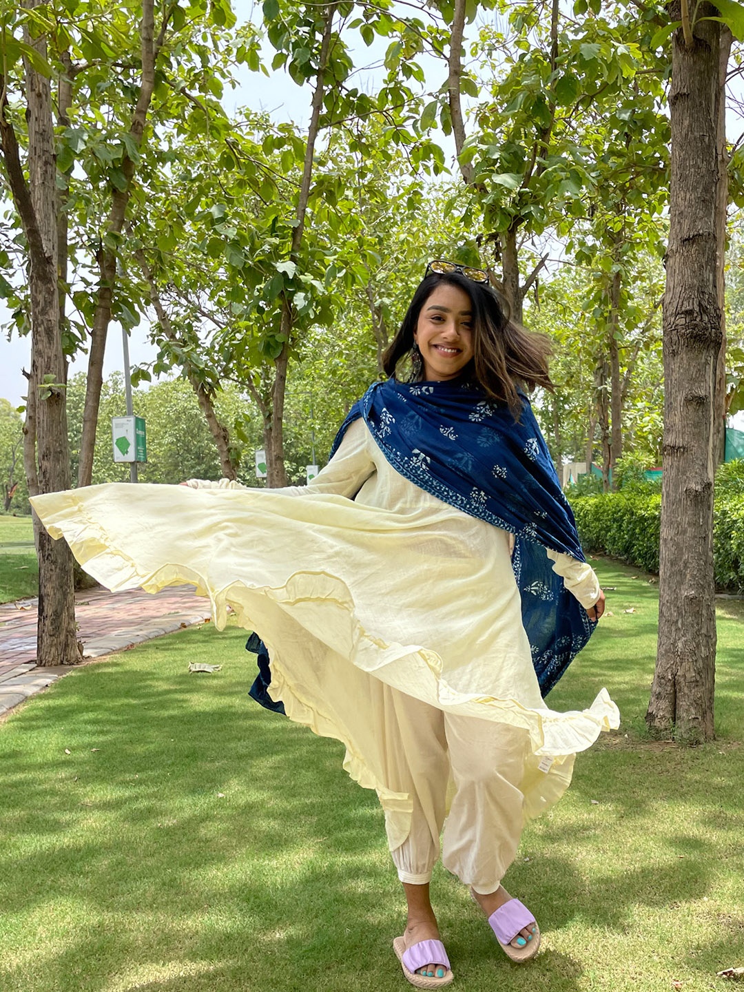 

Sangria Women Yellow Pure Cotton Anarkali Kurta
