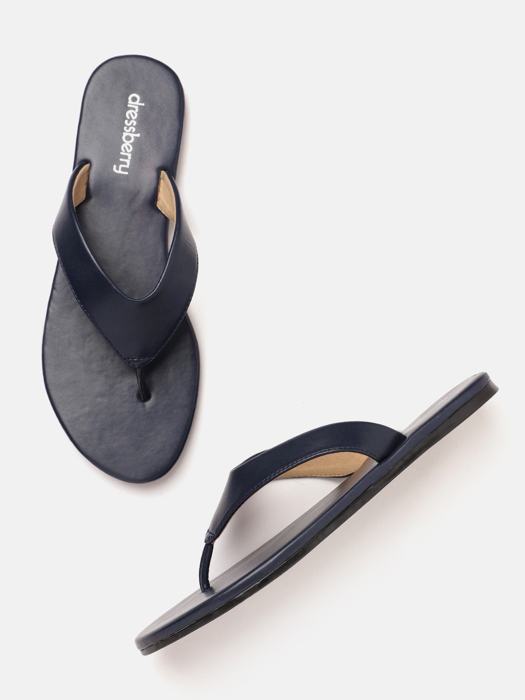 

DressBerry Women Navy Blue Open Toe Flats