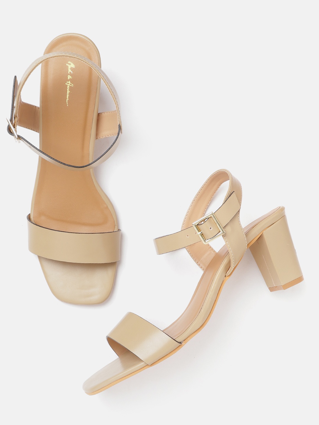 

Mast & Harbour Beige Solid Block Heels