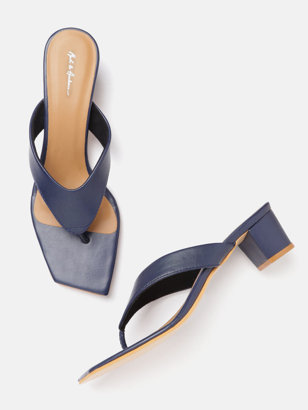 

Mast & Harbour Navy Blue Solid Block Heels