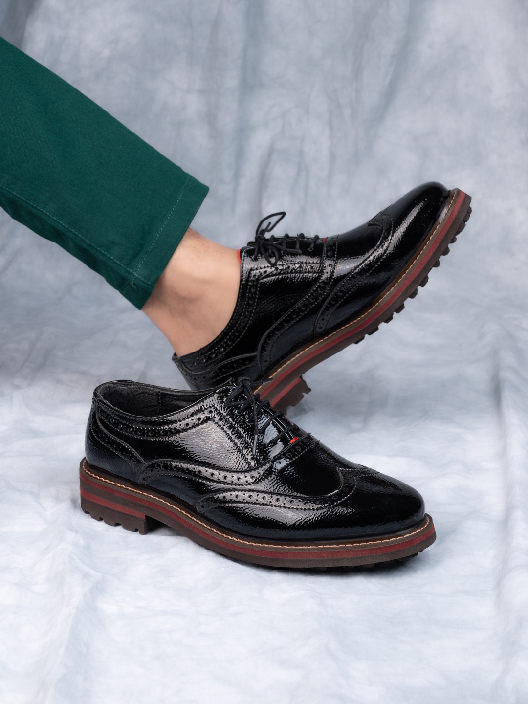 

Alberto Torresi Men Sabastian Boot Sole Patent 731 Lace Up Brouges, Black