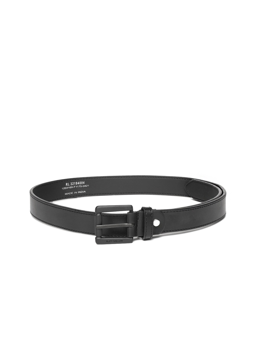 

Peter England Men Black Solid Formal Belt