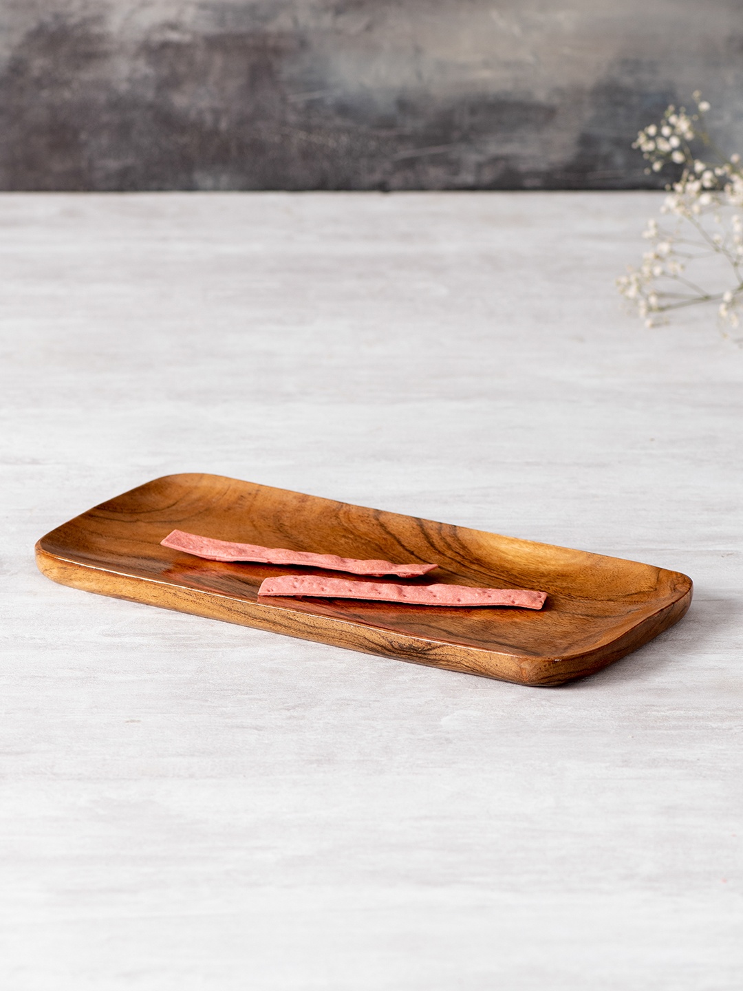 

nestroots Brown Solid Wooden Serving Platter