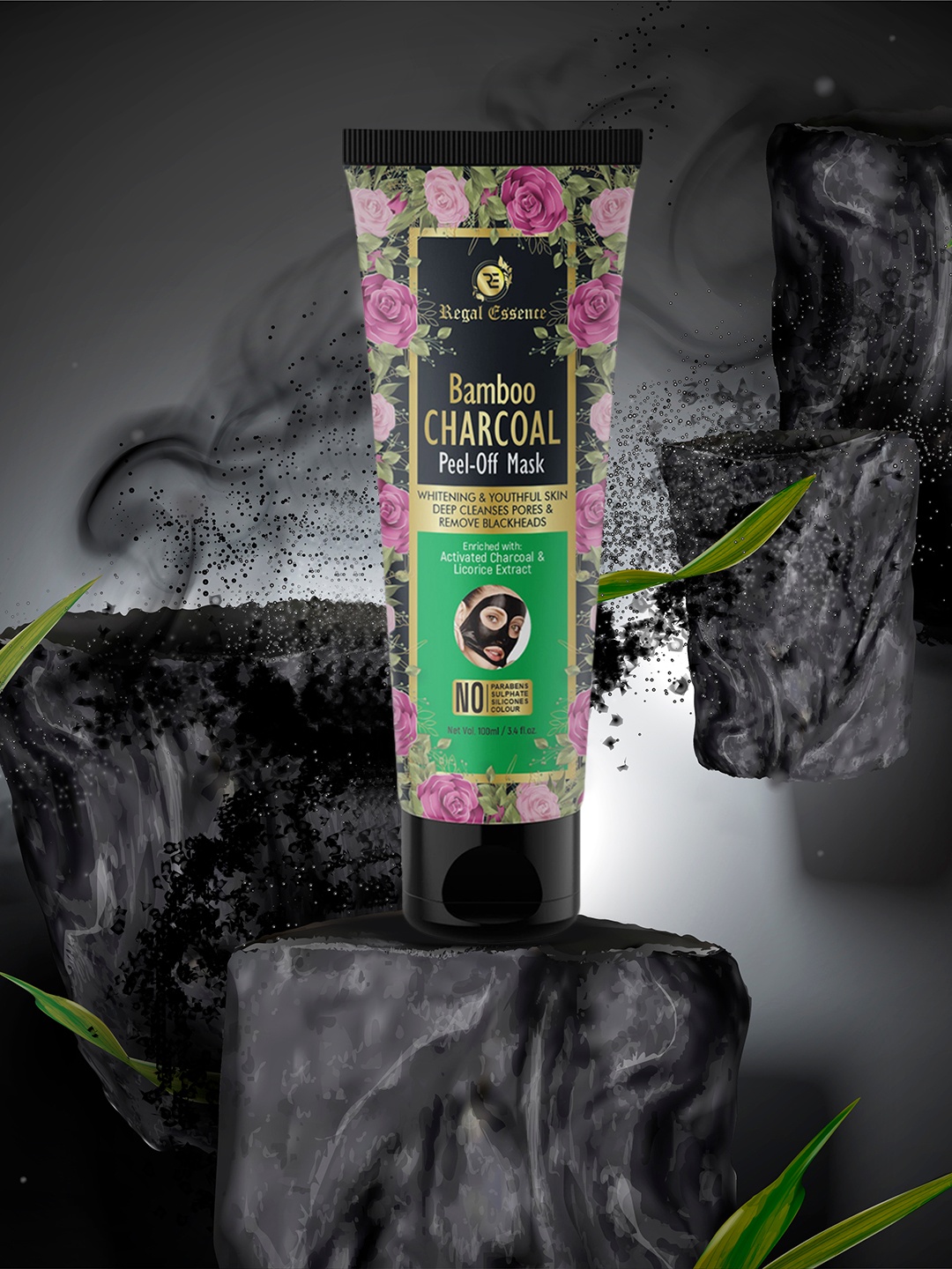 

Regal Essence Bamboo Activated Charcoal Peel Off Mask 100 ml, Black