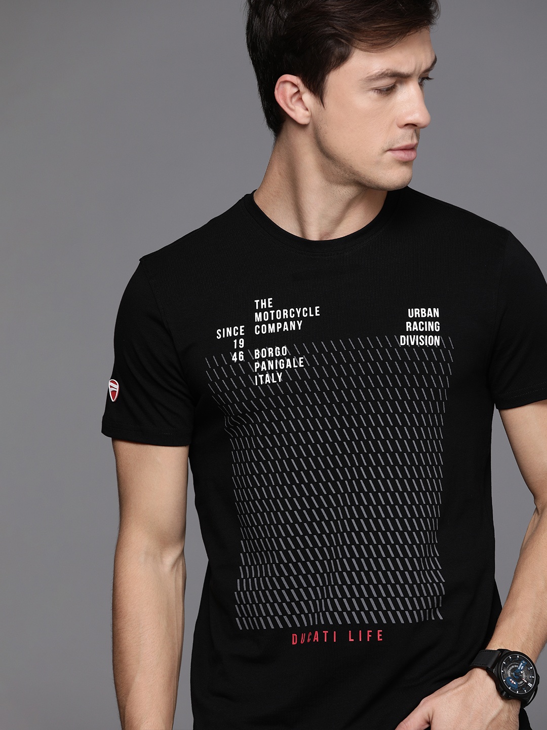 

Ducati Men Black Printed T-shirt