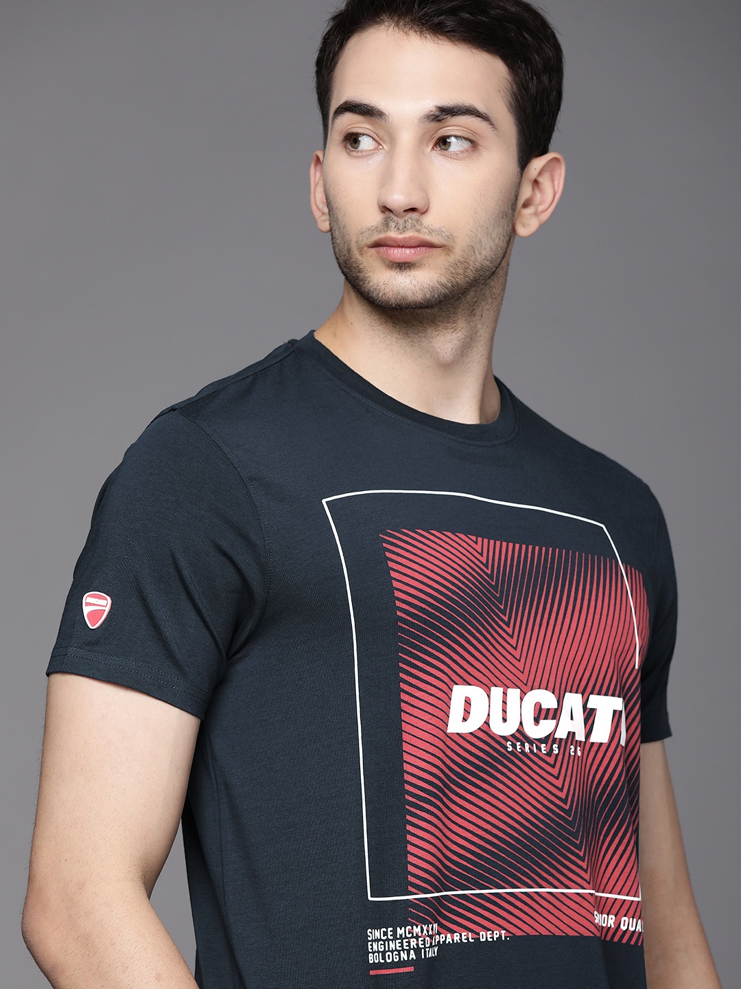 

Ducati Men Blue & White Printed T-shirt