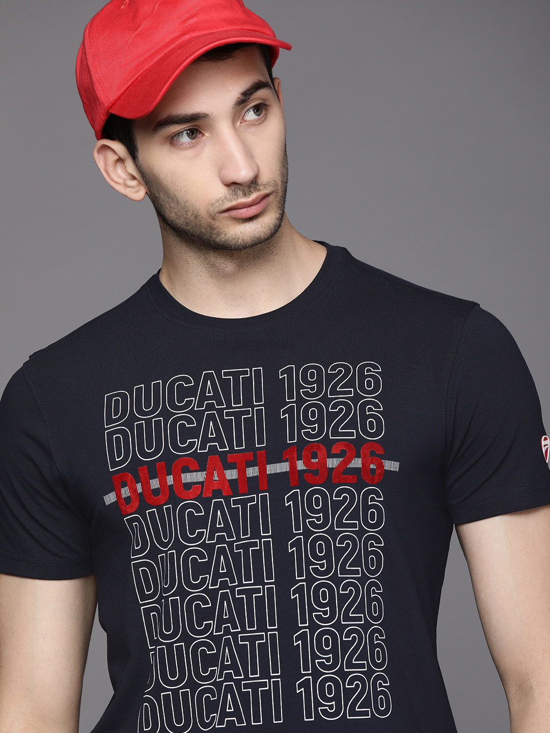 

Ducati Men Navy Blue Brand Logo Printed T-shirt
