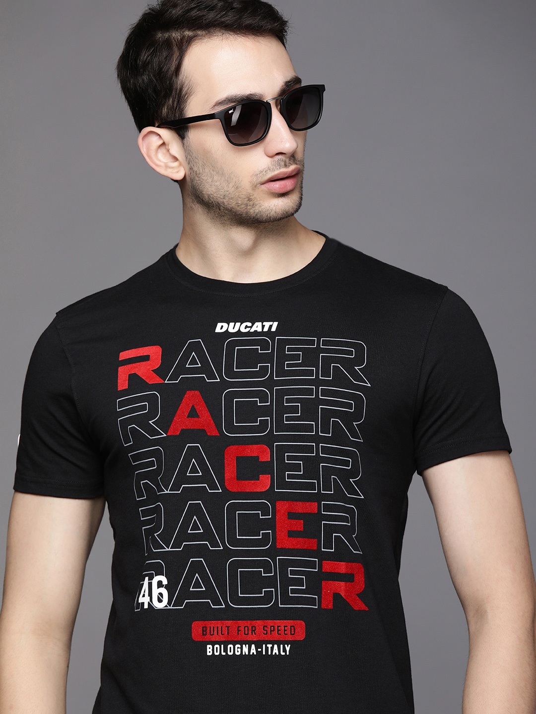 

Ducati Men Black & Red Typography Printed T-shirt