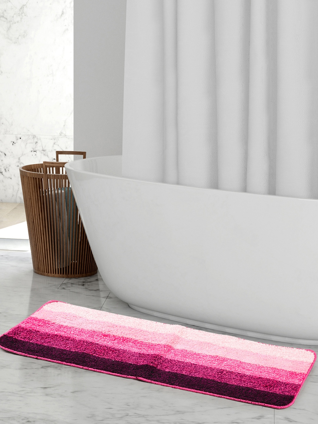 

Saral Home Pink & Burgundy Striped Floor Runner