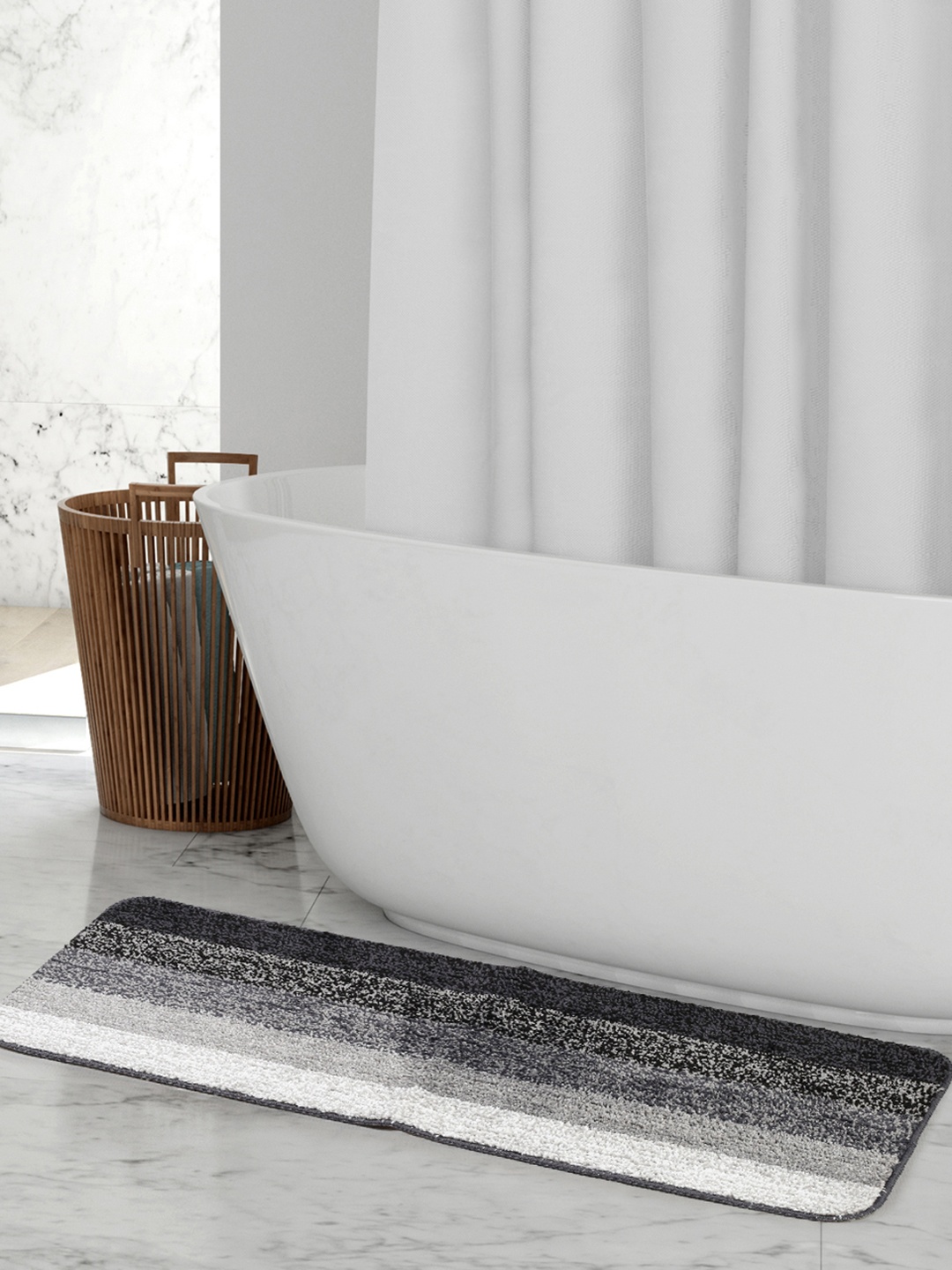 

Saral Home Black & Grey Striped Floor Runner