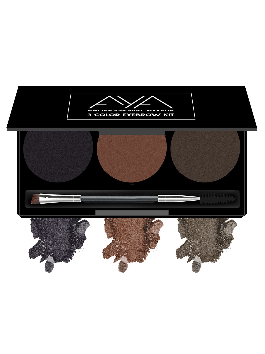 AYA Professional 3 Color Eyebrow Kit - Black, Medium Brown, Dark Brown