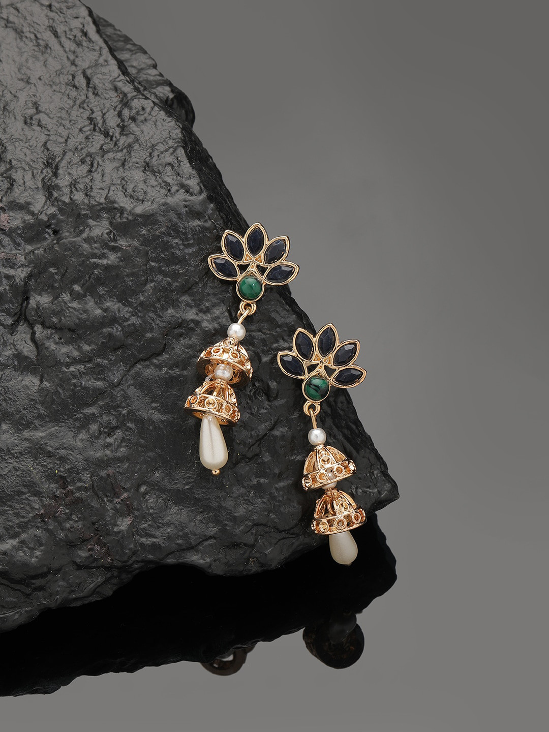 

Accessorize Gold-Plated Stone Studded Classic Jhumkas