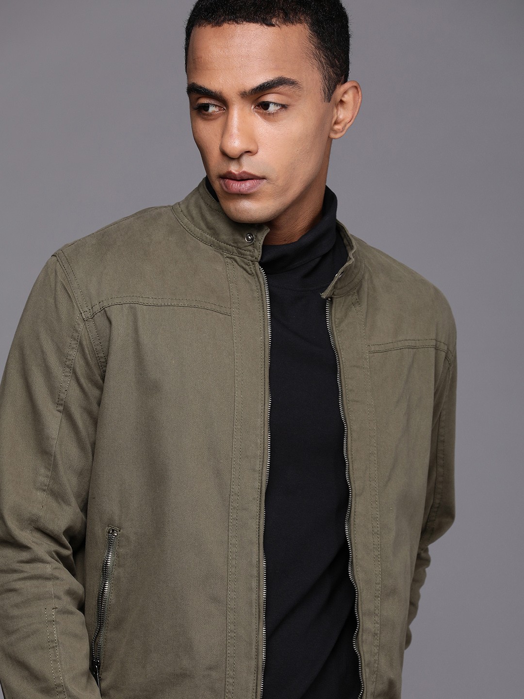 

WROGN Men Brown Pure Cotton Tailored Jacket