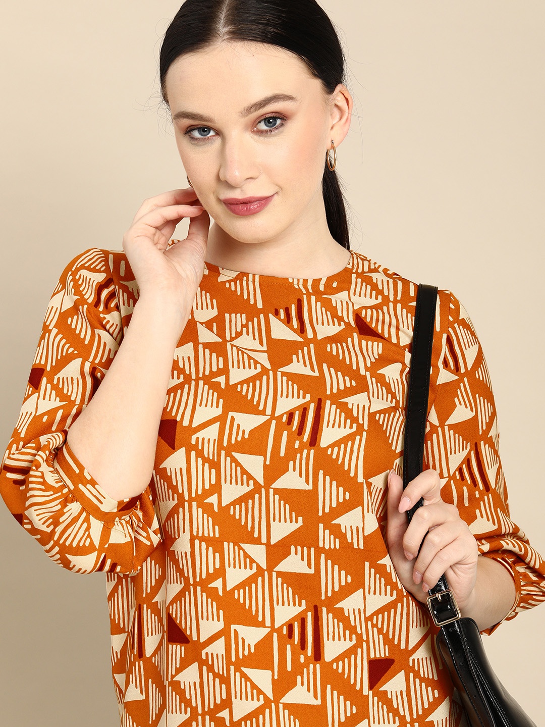 

all about you Orange Round Neck Regular Top