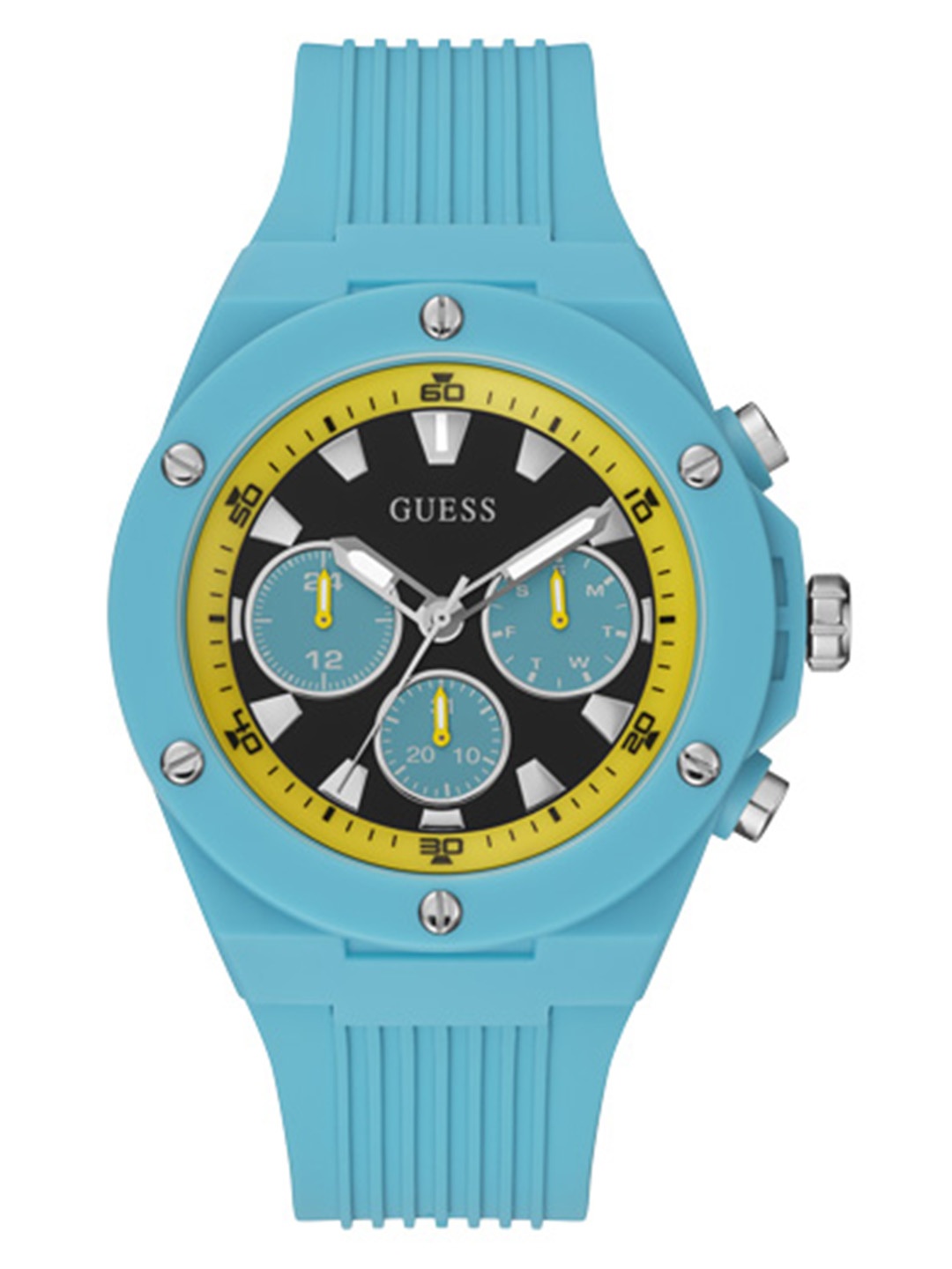 

GUESS Men Black & Blue Analogue Watch GW0268G4