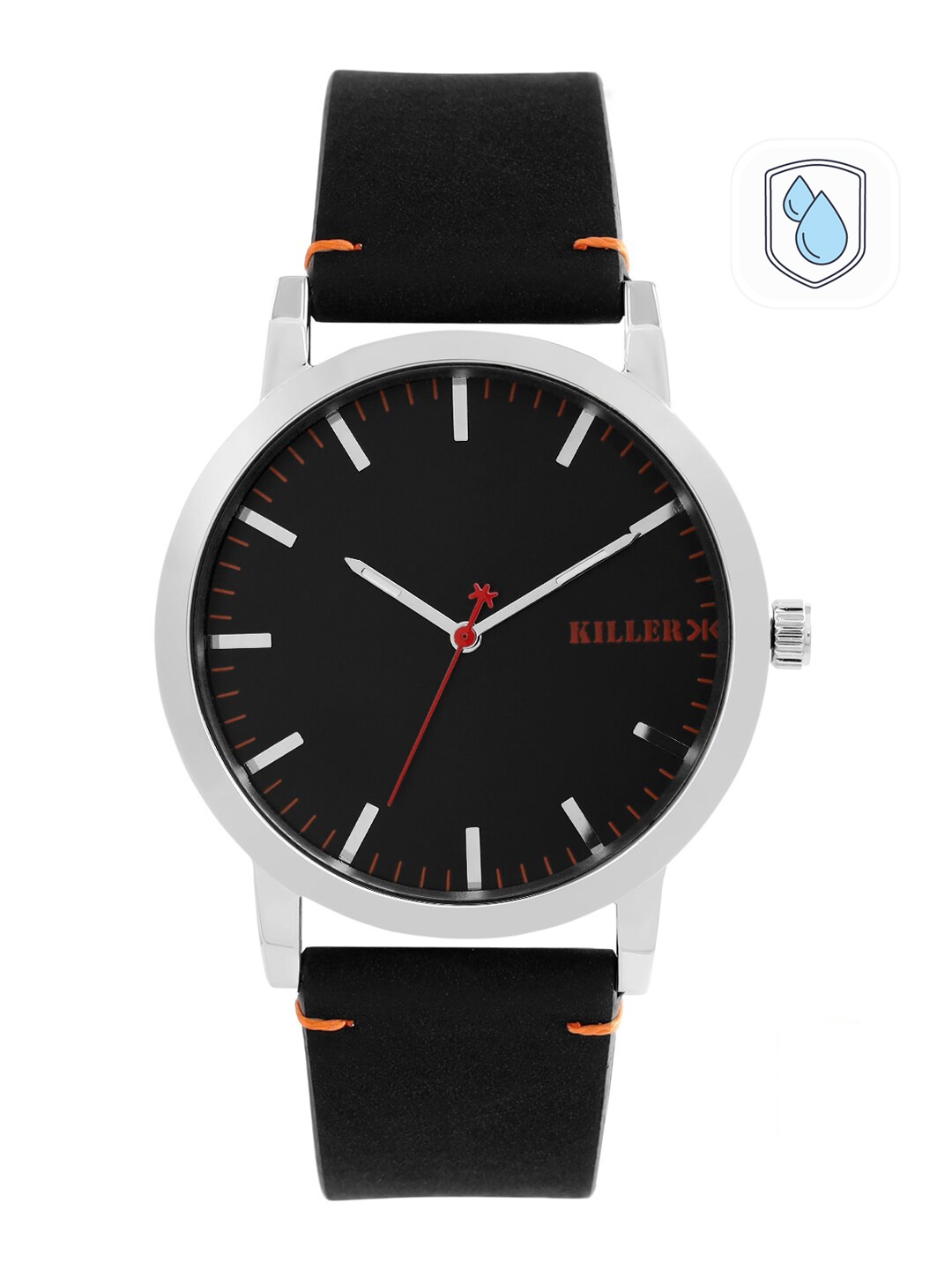 

Killer Men Black Solid Analogue Watch KL-7C