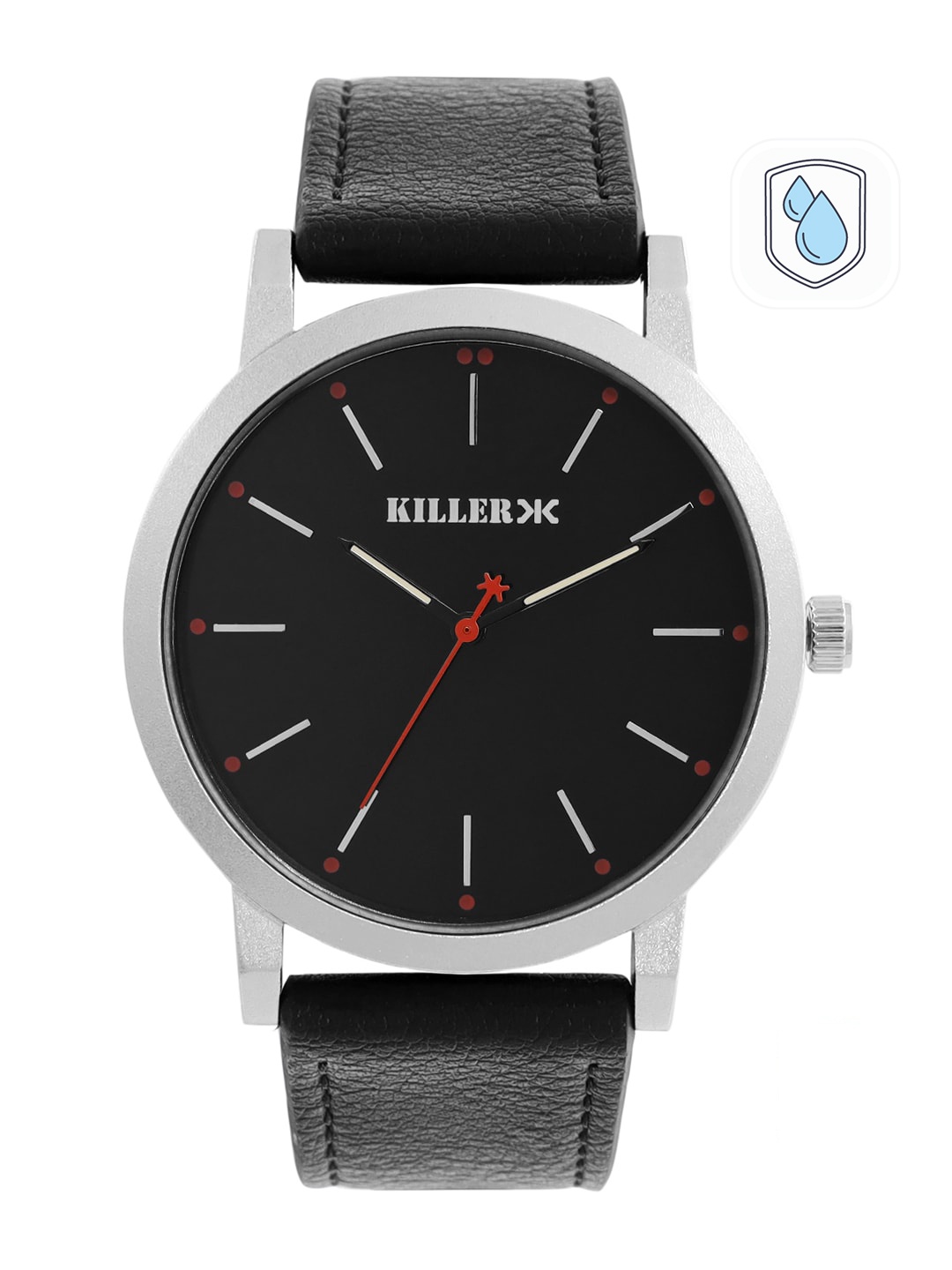 

Killer Men Black Solid Analogue Watch KL-4A