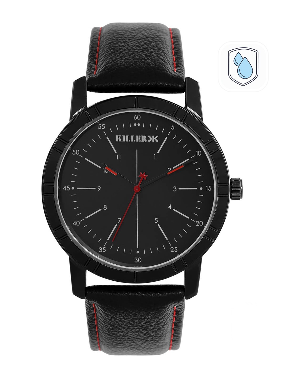 

Killer Men Black Solid Analogue Watch KL-5A