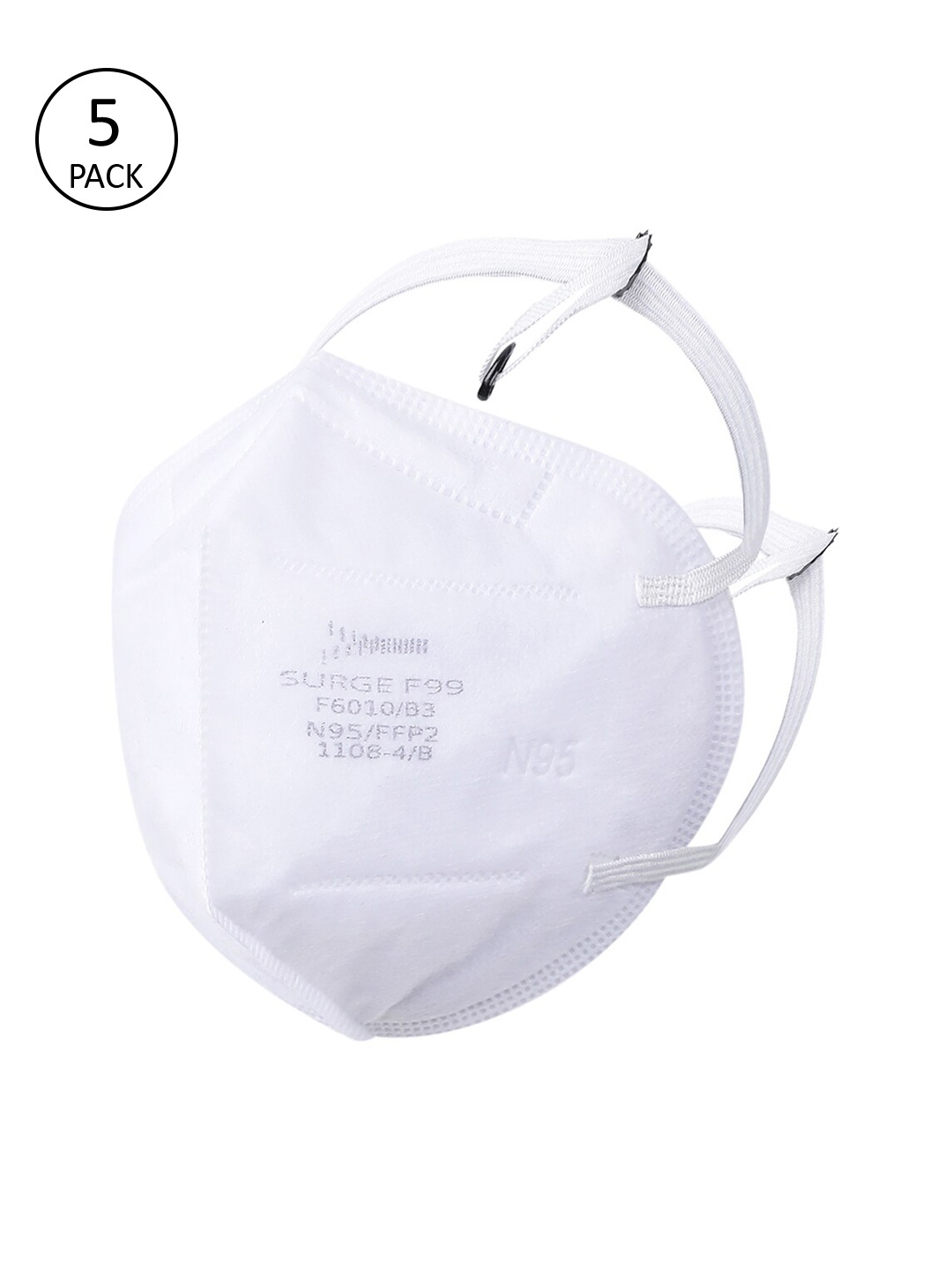 

DEVOILER Pack of 3 White Solid 5-Ply Anti-Pollution N95 Masks