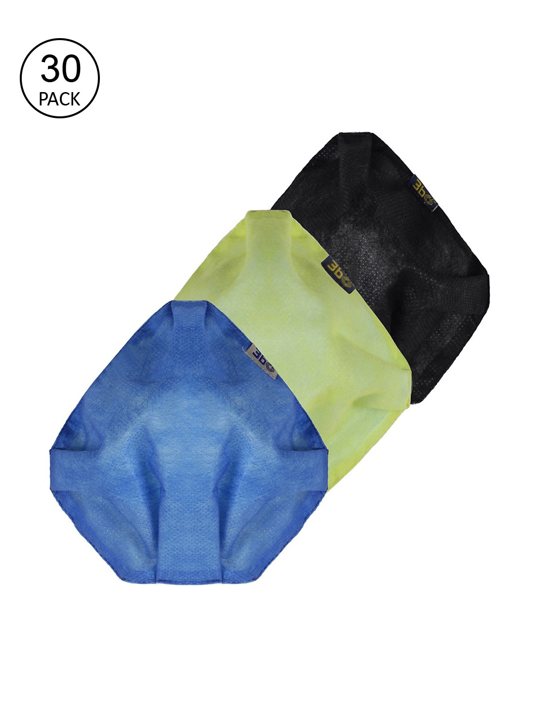 

3BO Women Pack of 30 Assorted 3-Ply Cotton Reusable Cloth Face Masks