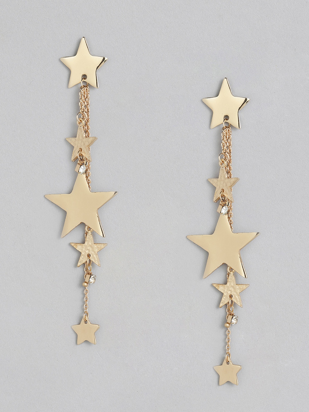 

DressBerry Rose Gold-Plated Star Shaped Drop Earrings