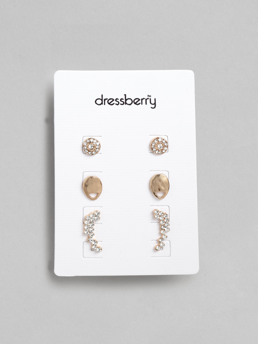 

DressBerry Set of 3 Gold-Toned Studs