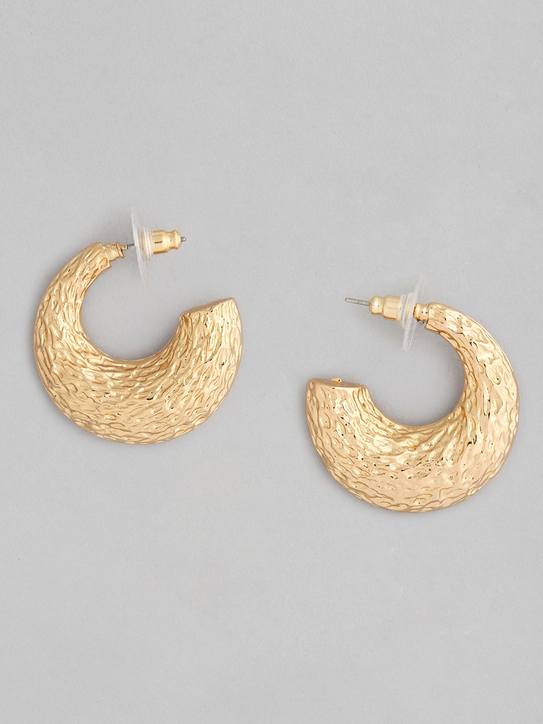 

DressBerry Rose Gold-Plated Circular Half Hoop Earrings