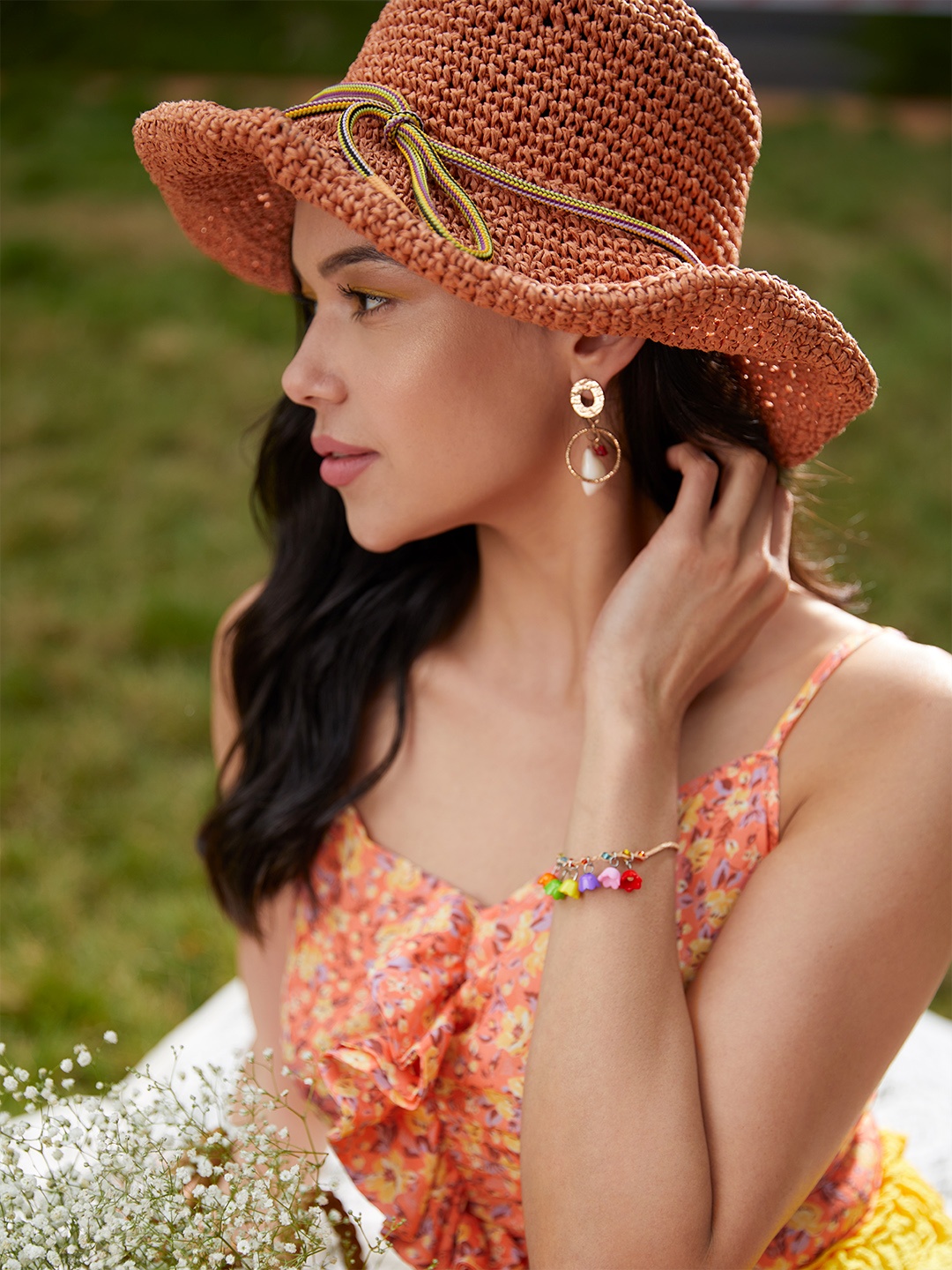 

DressBerry Set of 3 Gold-Toned Cowry Beaded Drop Earrings