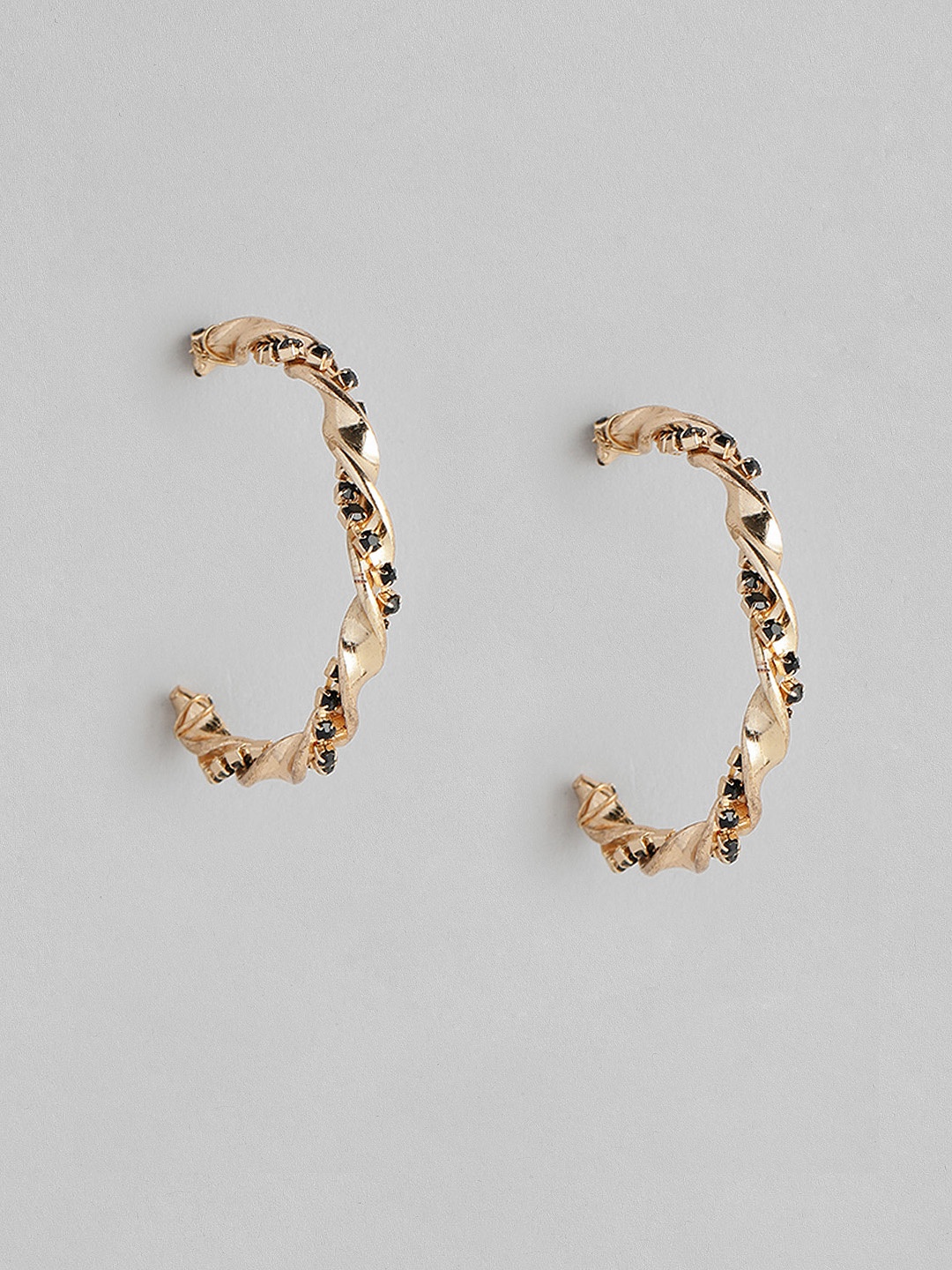 

DressBerry Gold-Toned Circular Half Hoop Earrings