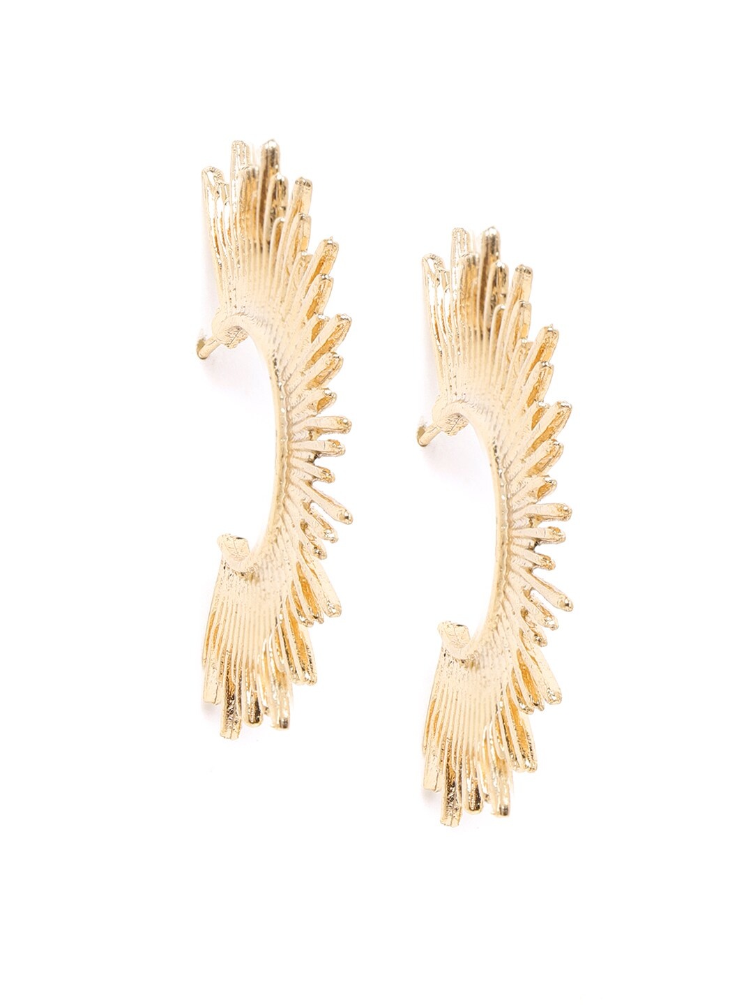 

DressBerry Gold-Toned Contemporary Half Hoop Earrings