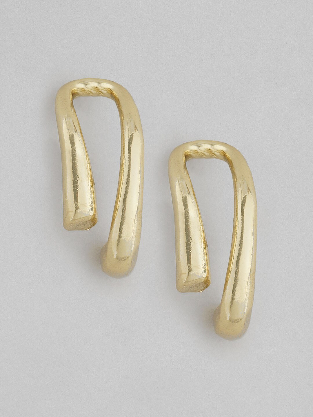 

DressBerry Gold-Toned Contemporary Oversized Studs
