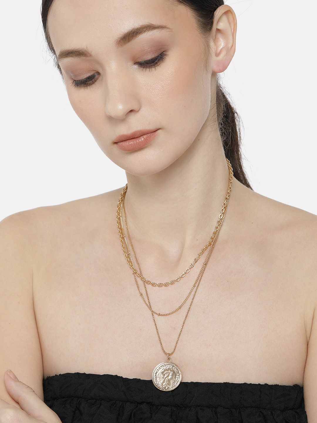 

DressBerry Set of 3 Gold-Toned Necklaces