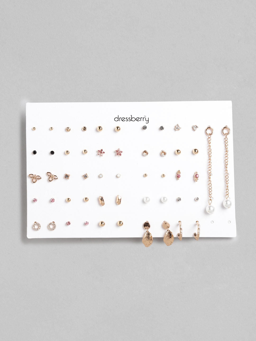 

DressBerry Set of 26 Earrings, Gold