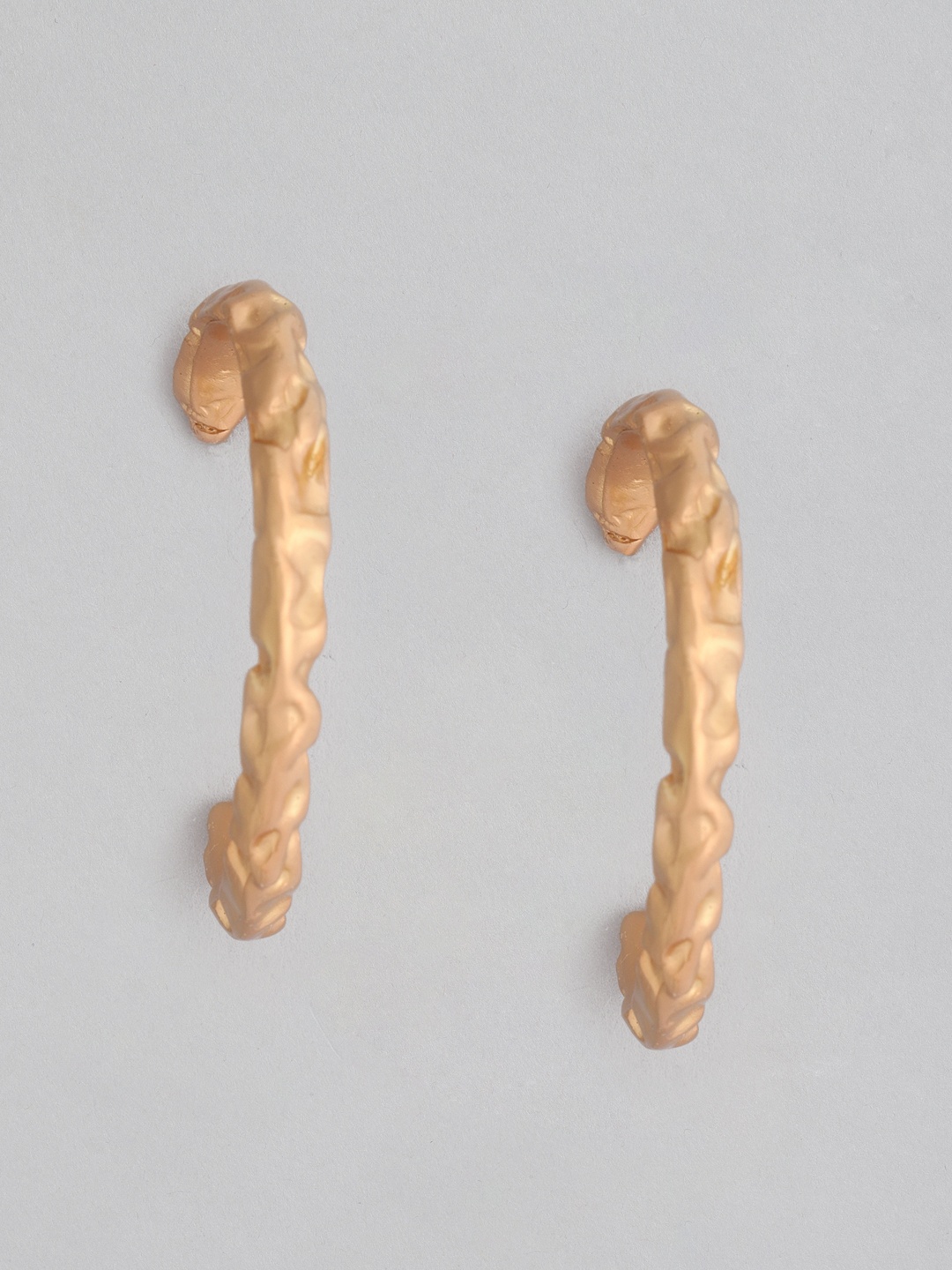 

DressBerry Rose Gold-Plated Circular Half Hoop Earrings