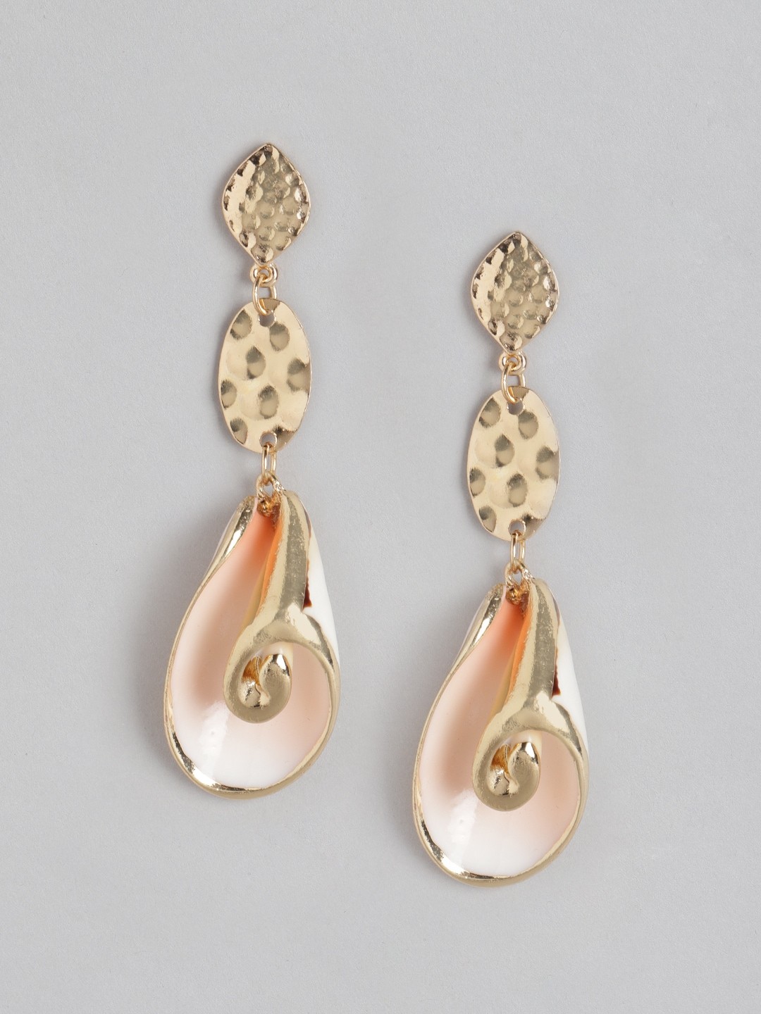 

DressBerry Gold-Toned & Off White Contemporary Drop Earrings