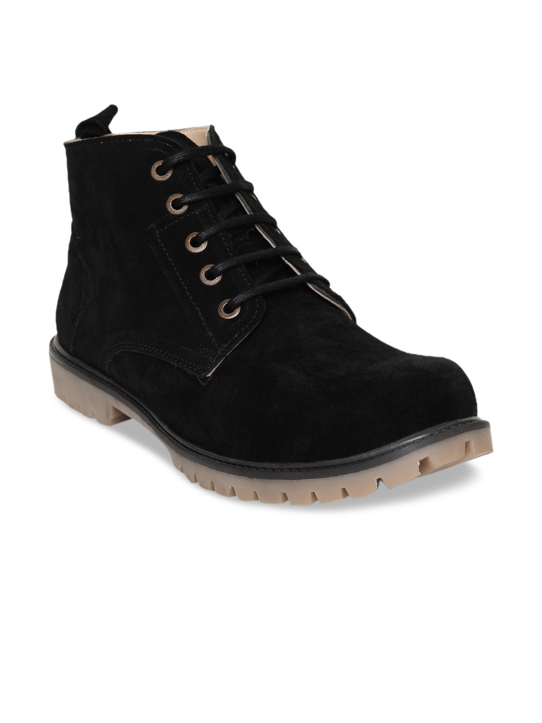 

LOUIS STITCH Men Black Suede Flat Boots