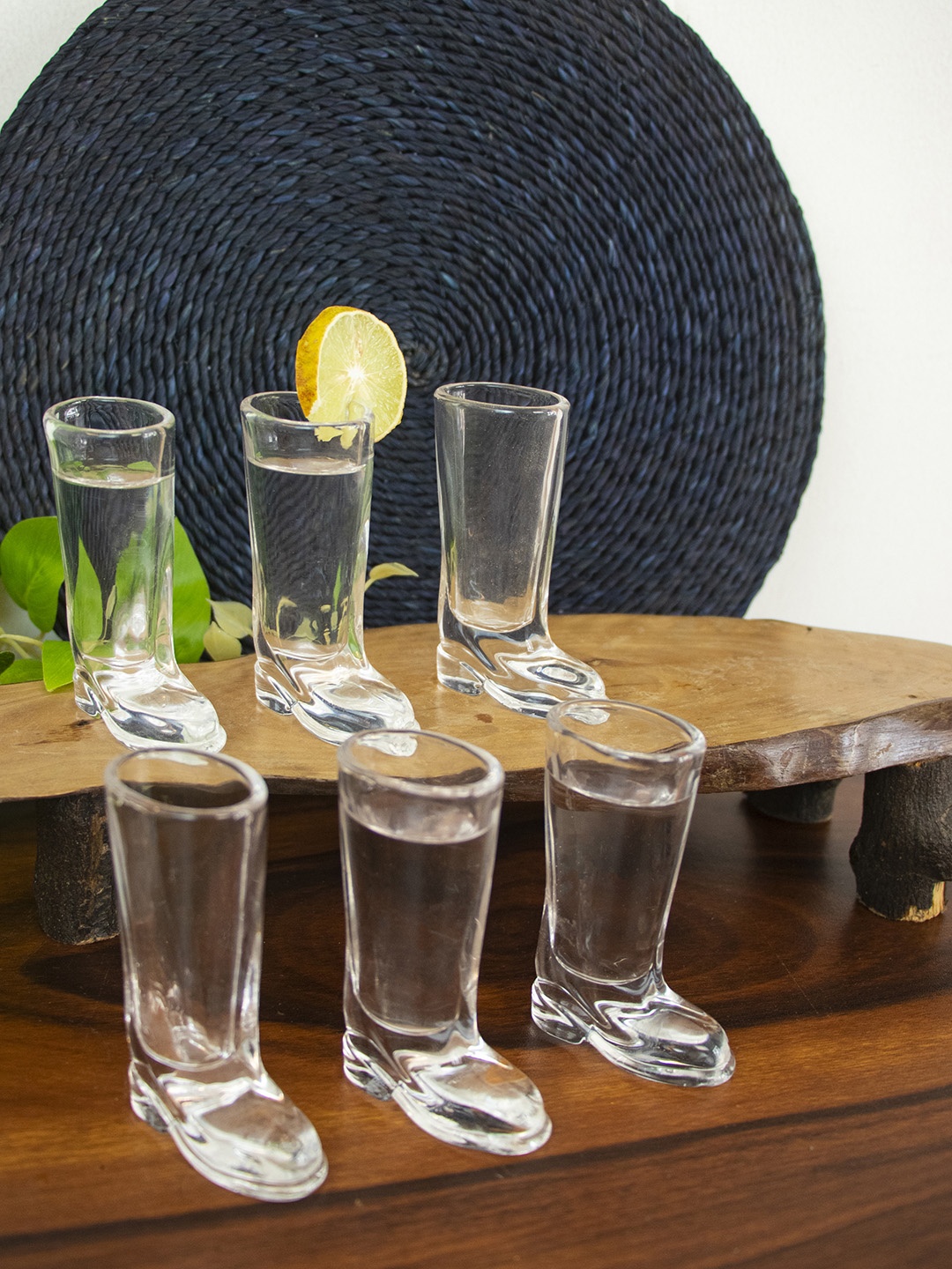 

THOA Transparent Set of 6 Boot Shaped Shot Glasses