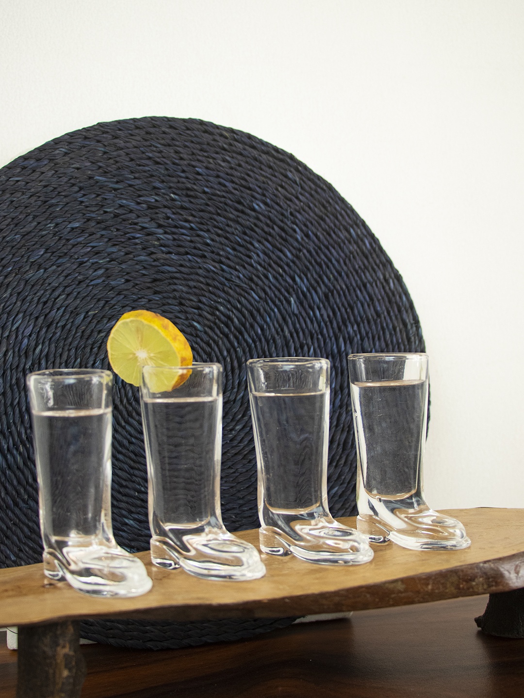 

THOA Transparent Set of 4 Boot Shaped Shot Glasses